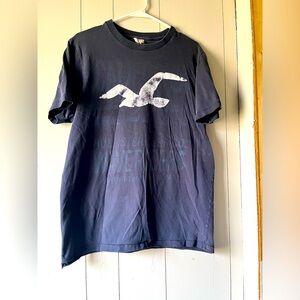 Hollister Vintage Dark Blue Tee with White Logo